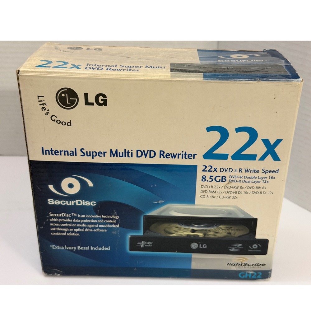 LG GH22 Internal Super Multi DVD Rewriter 22x LightScribe SecurDisc GH22LP20
